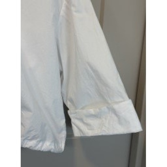 MNG Mango White 100% Cotton Cropped Snap Front Shirt Adjustable Hem Size 4 - Picture 6 of 8